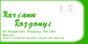 mariann rozgonyi business card